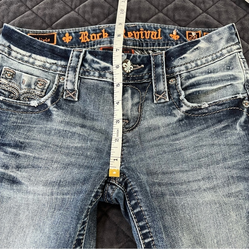 Rock Revival Jeans Women 24 Alivia Skinny Jean Embroidered Pocket B27 - Picture 9 of 10